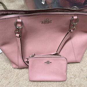 Coach Blush Pink Tote and Wristlet Set